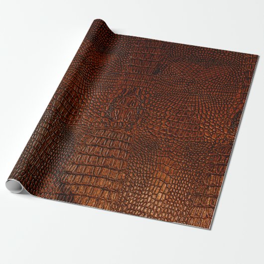 Papier Cadeau Cuir brun texturecuir,abstrait,antique, ,ar (Déroulé)