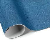 Papier Cadeau Cuir de couleur bleue, surface texturée (Coin rond)