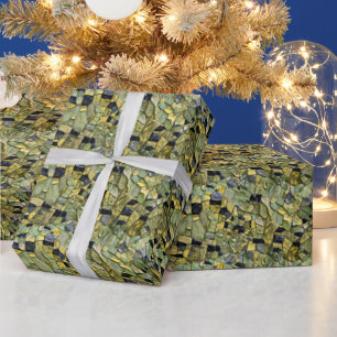 Papier Cadeau Cuir de dragon alligator crocodile vert jaune