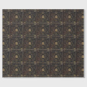 Papier Cadeau Cuir et or noirs (Plat)