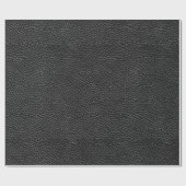 Papier Cadeau Cuir noir Faux (Plat)