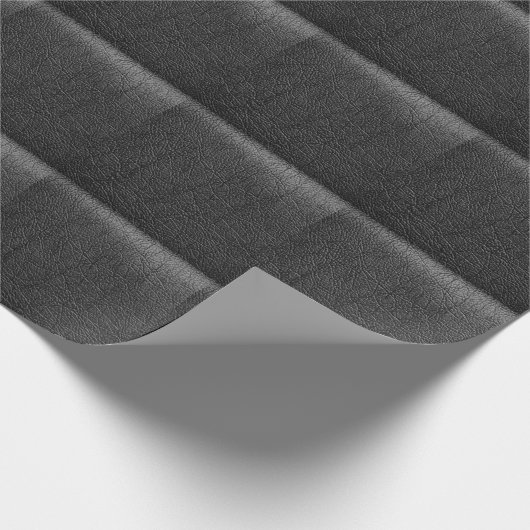 Papier Cadeau Cuir noir : texture rapprochée sans couture. (Coin)