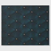 Papier Cadeau Cuir Vert Or Diamants (Plat)
