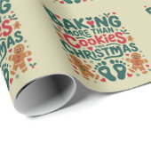 Papier Cadeau Cuire plus que des biscuits ce Noël Grossesse (Coin rond)
