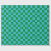Papier Cadeau Cuisine amusante moderne Checkerboard bleu vert gé (Plat)