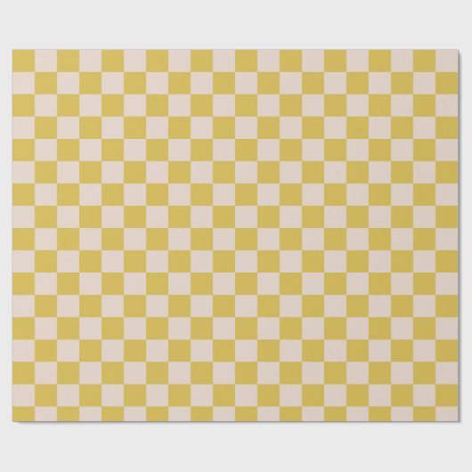 Papier Cadeau Cuisine amusante moderne Checkerboard Jaune Géomét (Plat)