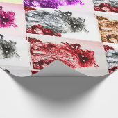 PAPIER CADEAU CUISINE AVEC ROSES ROUGES (Coin)