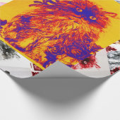 Papier Cadeau CUISINE AVEC ROSES ROUGES, Jaune orange, Bleu (Coin)