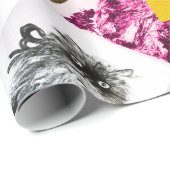 Papier Cadeau CUISINE AVEC ROSES ROUGES, Jaune orange, Bleu (Coin rond)