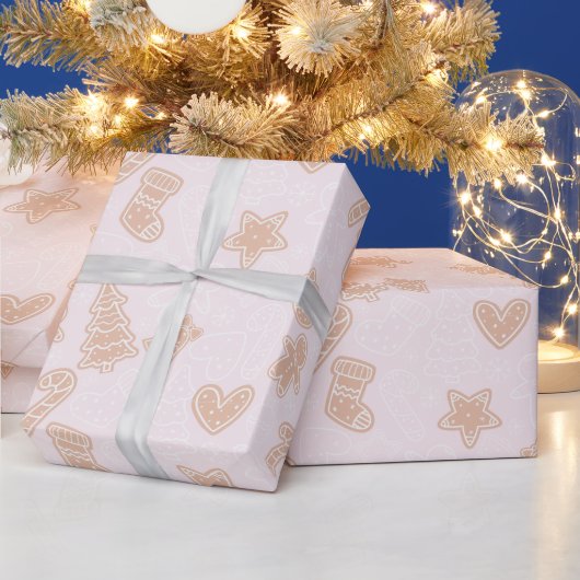 Papier Cadeau Cuisine Brown et blanche Noël rose (Vacances)