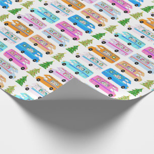 Papier Cadeau Cuisine Camper de Noël Motorhomes Vintages RV Noël