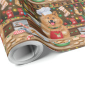 Papier Cadeau Cuisine de vacances pour spitz finlandais : Noël f (Coin rond)
