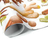 Papier Cadeau Cuisine épices Vanilla Anise Cinnamon (Coin rond)
