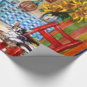 PAPIER CADEAU CUISINE ITALIENNE À FLORENCE, SOUFFRES ET CHAT (Coin)