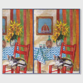 PAPIER CADEAU CUISINE ITALIENNE À FLORENCE, SOUFFRES ET CHAT (Plat)