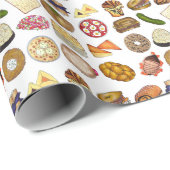 Papier Cadeau Cuisine juive Cuisine Dîner de Vacances Aliments I (Coin rond)