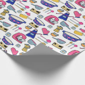 Papier Cadeau Cuisine lumineuse Ustensiles Chef Baker motif (Coin)