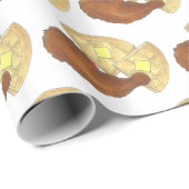 Papier Cadeau Cuisine soule classique Poulet frit et gaufres Din (Coin rond)