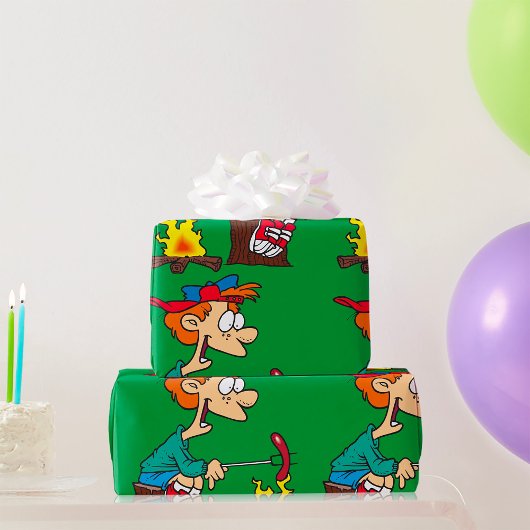 Papier Cadeau Cuisine Sur Un Feu De Campagne