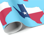 Papier Cadeau Cuisine Texas State Red White Blue (Coin rond)