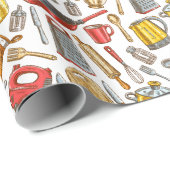 Papier Cadeau Cuisine vintage (Coin rond)