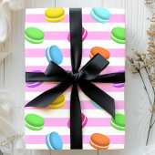 Papier Cadeau Cuisson Arc-en-ciel de Macarons Sucrés