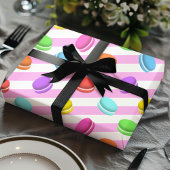Papier Cadeau Cuisson Arc-en-ciel de Macarons Sucrés