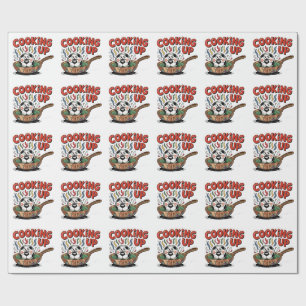 Papier Cadeau Cuisson du jeu Balle de football drôle en train