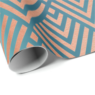 Papier Cadeau Cuivre rose Gold Blush Tiffany Metallo Art Déco