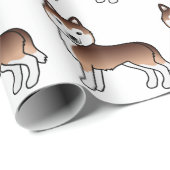Papier Cadeau Cuivre Sibérien Husky Cute Chien Motif (Coin rond)