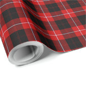 Papier Cadeau Cunningham Tartan rouge noir (Coin rond)