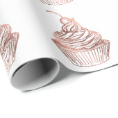 Papier Cadeau Cupcake Cakes & Sweets Accueil Boulangerie Rustiqu (Coin rond)