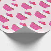 Papier Cadeau Cupcake Coeur Rose Saint Valentin Cadeau (Coin)