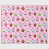 Papier Cadeau Cupcake couleur Whimsical (Plat)