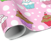 Papier Cadeau Cupcake couleur Whimsical (Coin rond)