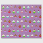 Papier Cadeau Cupcake couleur Whimsical (Plat)