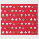 Papier Cadeau Cupcake couleur Whimsical (Plat)