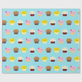 Papier Cadeau Cupcake de Kawaii (Plat)