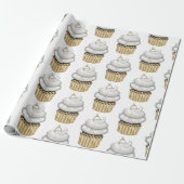 Papier Cadeau Cupcake Fiançailles doux (Déroulé)