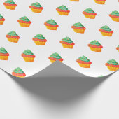 Papier Cadeau Cupcake Flat Design blanc (Coin)