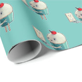 Papier Cadeau Cupcake, Fourche et prise légère (Coin rond)