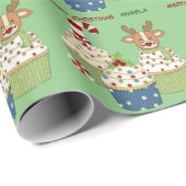 Papier Cadeau Cupcake Fun Kids Personnalisé Noël (Coin rond)