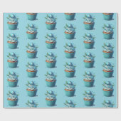 Papier Cadeau Cupcake Simple Minimal Blue (Plat)