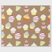 Papier Cadeau Cupcakes Delicious Decorated Birthday (Plat)
