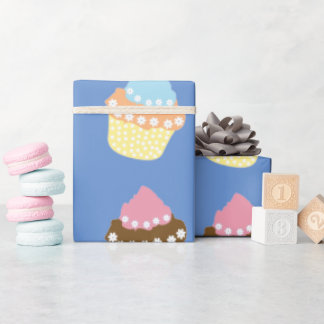 Papier Cadeau Cupcakes Delicious Decorated Birthday