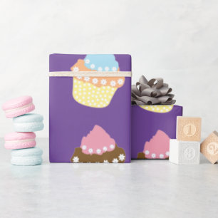 Papier Cadeau Cupcakes Delicious Decorated Birthday