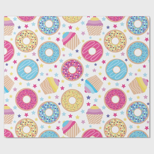 Papier Cadeau Cupcakes & Donuts (Plat)
