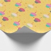 Papier Cadeau Cupcakes et bougies mignonnes Anniversaire (Coin)