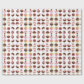 Papier Cadeau Cupcakes et sucreries (Plat)