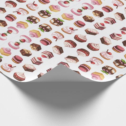 Papier Cadeau Cupcakes et sucreries (Coin)